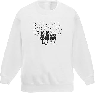 Azeeda 'Star Cats' Kid's Sweatshirt/Jumper (7-8 Years) (KW00011775)