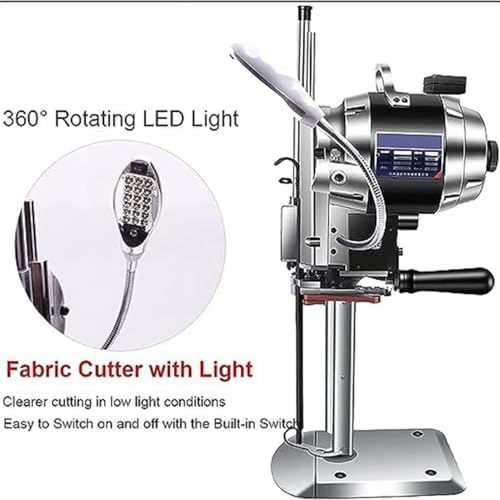 High-Speed Fabric Cutter, 12in Straight Knife Cutting Machine with Automatic Sharpener, Industrial Multi-Layer Cloth & Leather Cutter for Seamless Precision