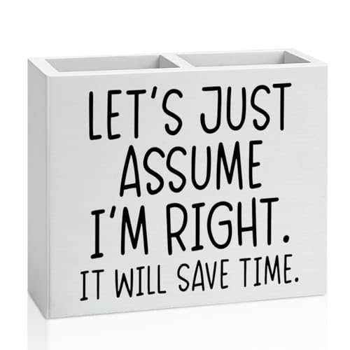 Bosses Day Gifts for Women Men Manager Funny Office Decor for Women Wooden Pencil Holder National Boss Day Decorations Gifts for Supervisor Leader Manager Men HR Coworker Office Desk Decor A 05