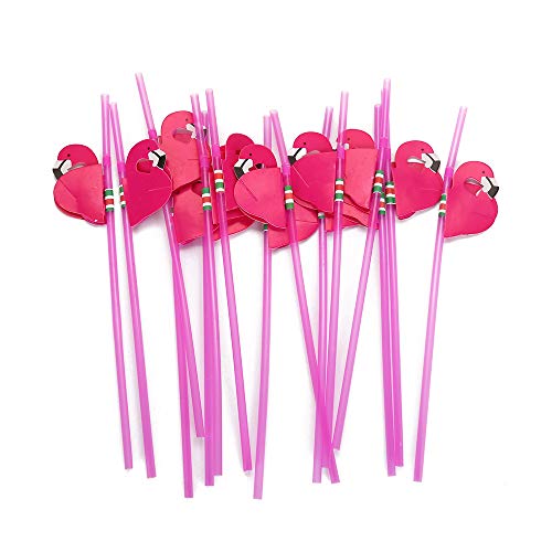 100 pitillos desechables flamingo flexibles para fiesta miniatura 2