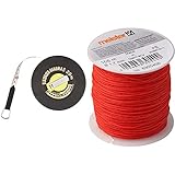 Mannesmann Bandmass 20 m, Fiberglas, M 807-20 & Meister Maurerschnur rot - 100 m Länge - Ø 1,7 mm - Polyethylen geflochten - Knotenfest - Reißfest & Belastbar - Auf Spule/Richtschnur