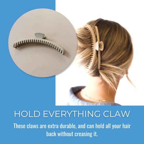 Kaxi- The Original Hold Everything Hair Claw Clip - Perfect For Thick And Thin Hair Straight, Wavy And Curly | Strong Clip With 52 Teeth & 7 Colors To Choose (Bone) #TOP2