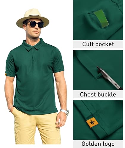 Image of ZITY Mens Polo Shirt Short Sleeve Sports Tactical T-Shirt Athletic Golf Polos Daily Casual Stylish Collared Shirts for Men