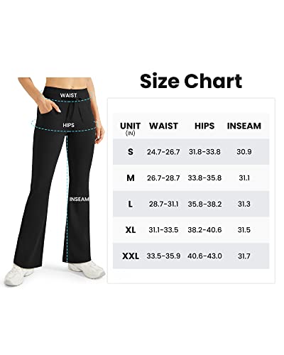 G4Free Fleece Lined Bootcut Yoga Pants With Pockets For Women Thermal Warm Flare Leggings Stretchy Soft Hiking Fleece Sweatpants(Black,L) #TOP6