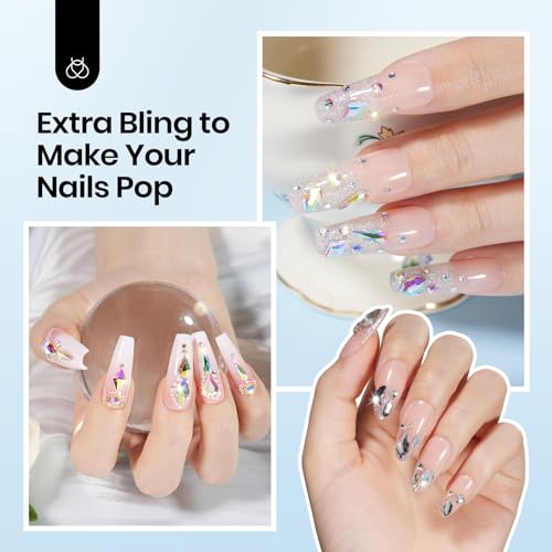 Image of Beetles Gel Polish Nail Glue with Nail Gems Set