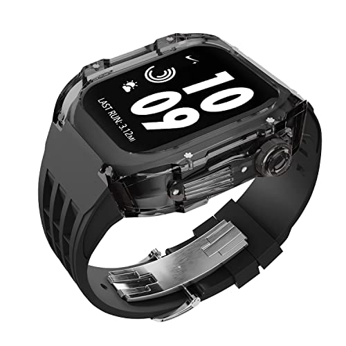 Kit modification Apple Watch 45 mm bracelet fluorescent coque agate 44 mm