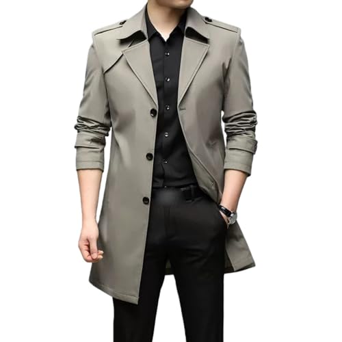 Trench mi-long homme doublure peluche contre le froid hivernal