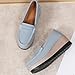 Womens Loafers Shoes Fashion Platform Wedge Slip On Suede Shoes Work Office Business Casual Dress Shoe Comfortable Anti Slip Walking Shoe Grey