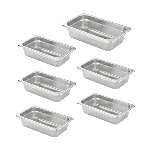 HECMAC 1/4 size hotel pans, 2.5 in deep, 6 pack