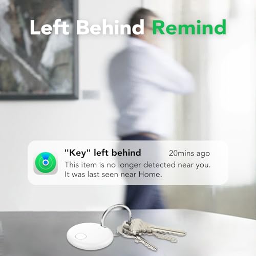 Image of Air Tracker Tags-4 Pack: Smart Bluetooth Tracker, Item Finder Works with Apple Find My (iOS Only) App, Trakcer Tag Locator for Keys, Luggage, Satchel, weTag mini. (Not for Android Devices)
