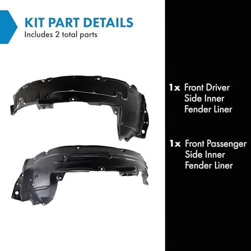 Image of TRQ Front Inner Fender Liner Set Compatible with 2012-2014 Honda CR-V HO1248155 HO1249147