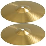 Packool Messingbecken für Schlagzeug, Heller Klang, einfache Montage, Becken für Jazz und Rock, 2 Stück 10-Zoll-Schlagzeugbecken