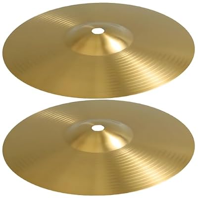 2 Pcs 10 in Drum Cymbals, Brass Cymbals for Drum Set, Bright Resonant Tone, Easy Installation for Jazz and Rock, Replacement Cymbal Accessories