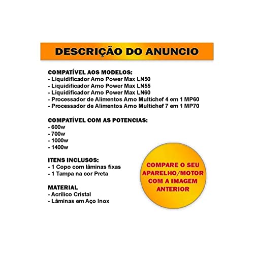 Copo p/Liquidificador Arno Power Max 1000W Sangel Preto