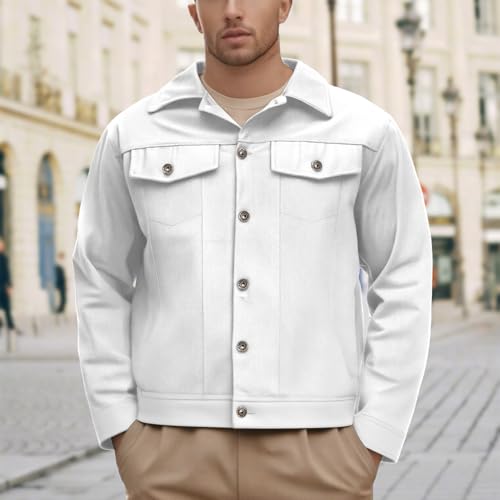Mens Cozy Jacket Lightweight Casual Lapel Collar Button Button Coats with Pockets Outdoor Hiking Outerwear2