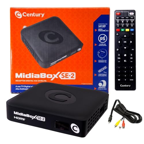 Receptor Digital Nova Parabólica Livre de Mensalidade Century Midiabox