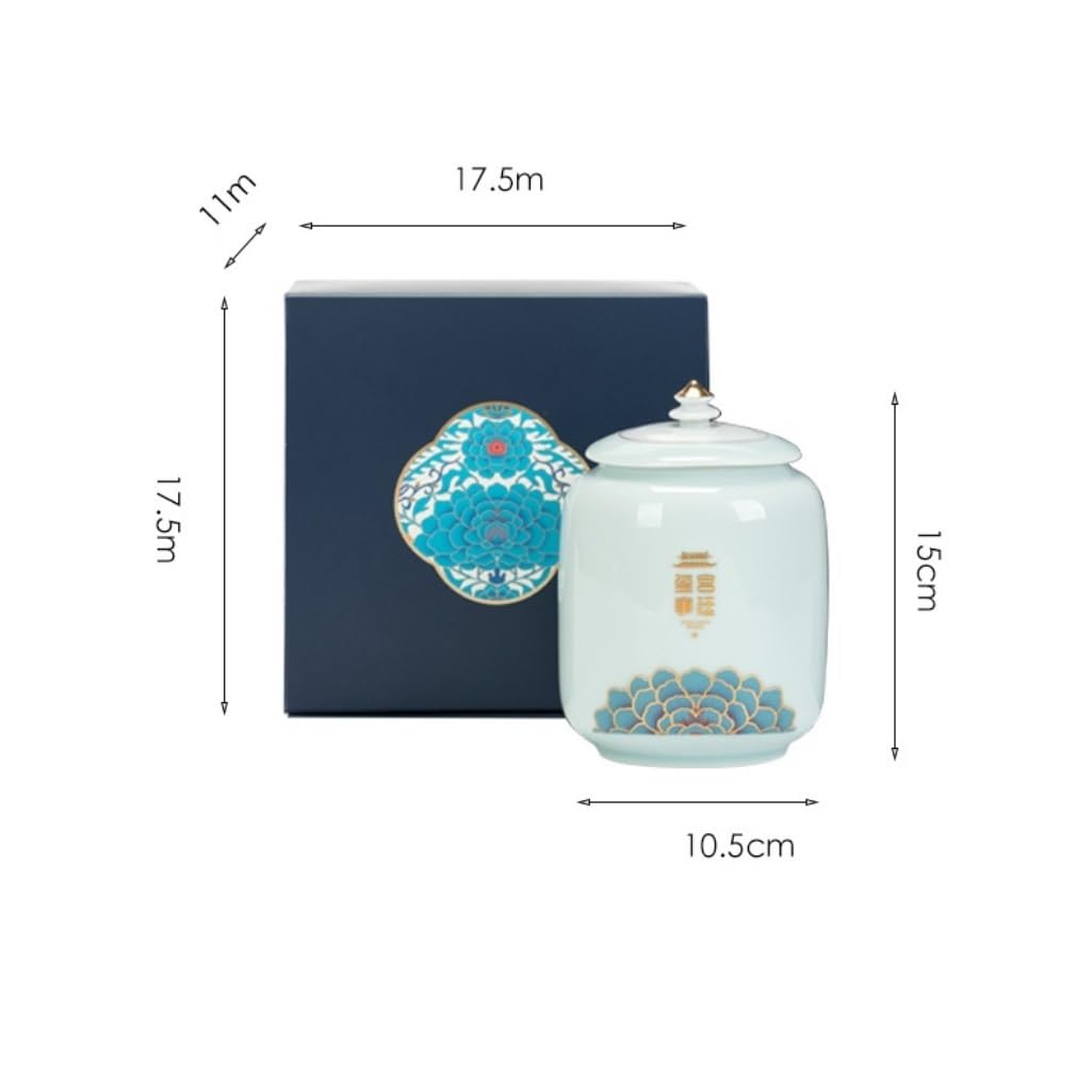 HLTYGWX Teedose, große Tee-Vorratsdose, versiegeltes Keramikglas, Küchenarbeitsplatten-Glas-Set, chinesisches Retro-Tee-Set, einzelnes Glas, Geschenkbox-Set, Teedose (B)