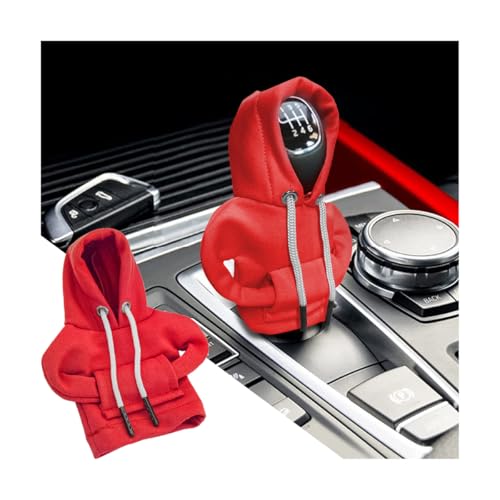 XINLIYA - XINLIYA Car Gear Shift Cover, Fashionable Hoodie Automotive Gear Shift Knob Protector, Mini Winter Warm Sweater Shirt Gear Shift Knob Cover, Universal Christmas Vehicle Decor Accessories（Red）