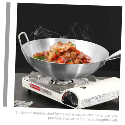 Wok de Acero Inoxidable con Mango de Madera miniatura 2
