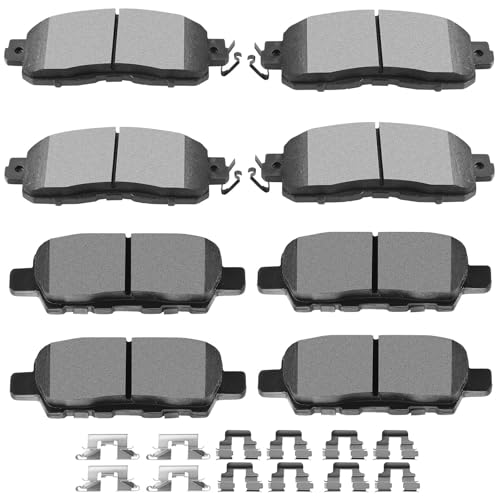 SCITOO Brake Pads Kits Front Semi-Metal Rear Ceramic 8pcs Fit for 2013-2017 for Nissan Altima