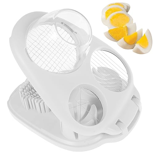 Egg Slicer for Boiled Eggs, 3 in 1 Stainless Steel Egg Cutter,Mul...