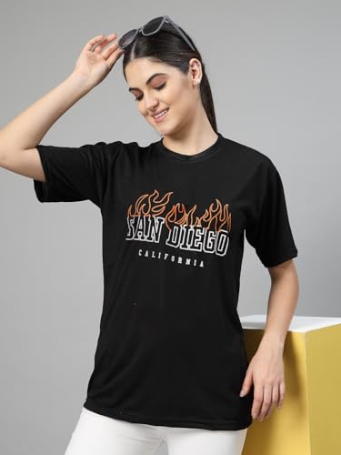 Image of UZARUS Women Printed Round Neck Oversized Combo T-Shirt | Loose Fit Drop Shoulder T-Shirt Pack of 3