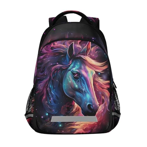 senya Mochila de cavalo para estudantes, meninos, meninas, roxo brilhante, bolsa escolar de viagem, mochila de viagem, cavalo 10, média, Cavalo 10, Medium