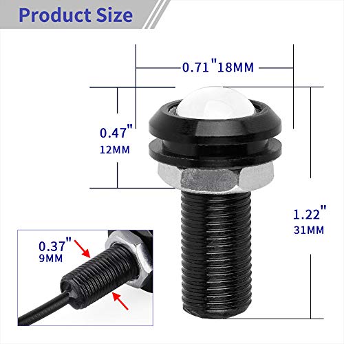 image for YITAMOTOR 18mm Eagle Eye Led Bulbs White, High Power 9W Car Motorcycle