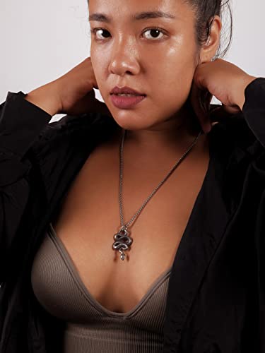 Sacina Goth Snake Necklace, Stainless Steel Snake Pendant, Halloween Christmas New Year Jewelry Gift For Women, Men4