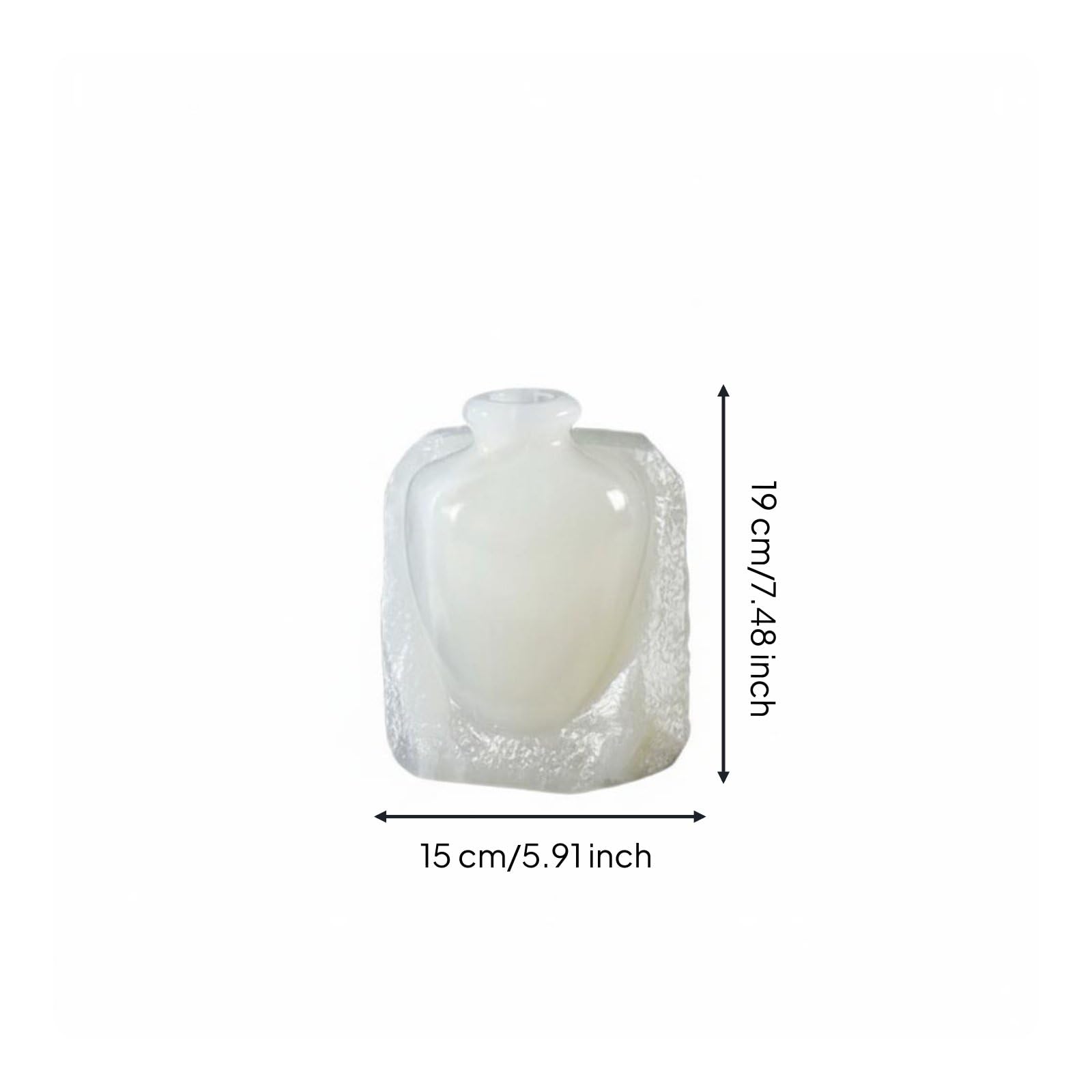 Vaso Decorativo Vaso Moderno Vaso da Tavolo Vaso in Ceramica con Finitura Opaca E Forma Geometrica Morbida per Interni Contemporanei Adatto a Credenza, Piccolo - 15 9 19cm