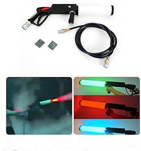 Macchina del Fumo a Cannone a CO2, Pistola a Cannone a CO2 a LED Portatile Macchina a Getto RGB Club Bar Effetti DJ Fogger Pistola fumogena con luci controllabili