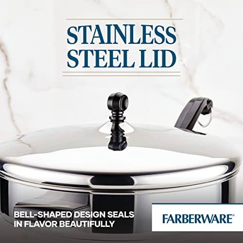 Image of Farberware Classic Saute Pan / Frying Pan / Fry Pan with Lid and Helper Handle - 4.5 Quart, Silver, 50012