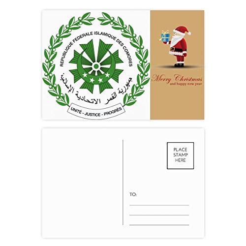 Moroni Comores Emblème national et Père Noël : 20 cartes postales pour correspondre