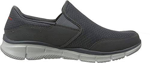 Image of Skechers Men's Equalizer Persistent Slip-On Sneaker | Casual Training, Nubuck Leather, Mesh Ventilation, EVA Cushion Midsole, Traditional Lace-up