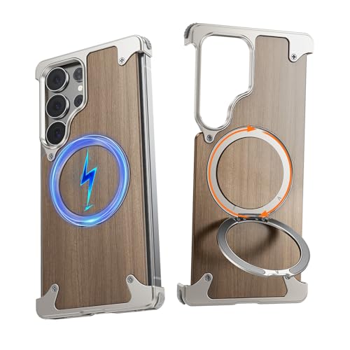 Coque Samsung S25 Ultra en bois naturel et aluminium au design minimaliste élégant titane