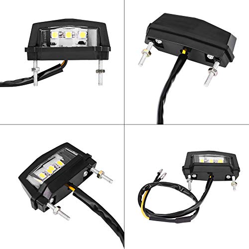 Luz de placa de carro para moto + luz de licença 12V universal motocicleta motocicleta placa LED lâm
