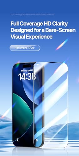 Image of TitanGuard Tempered Glass Screen Protector Guard Compatible for iPhone 17 Air (6.9 Inch) - 9H Hardness, Military Grade, Anti-Static, Easy Installation Kit - 1 PACK