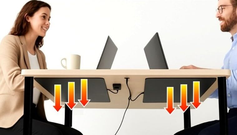 Infrarot Schreibtischheizung 200W Untertisch – Selbstklebende...