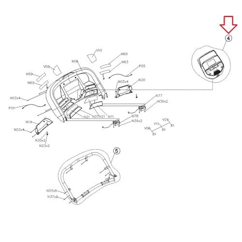 Image of Display Console Set Semi Assembly 1000459386 Works with HZ Fitness TM492 TM726 Treadmill