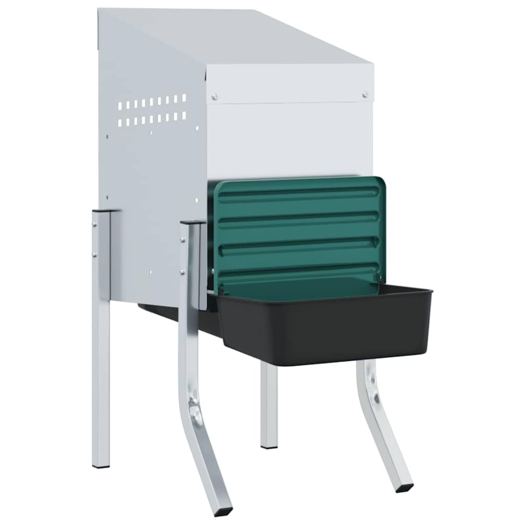 Nidera para gallinas con 1 compartimento con patas de acero galvanizado, ponedora para gallinas ponedoras con tapa elevable y bandeja extraíble, altura ajustable y ventilación integrada