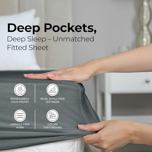 Utopia Bedding Queen Fitted Sheet - Bottom Sheet - Deep Pocket - Soft Microfiber - Shrinkage and Fade Resistant - Easy Care -1 Fitted Sheet Only (Grey) - Image 5