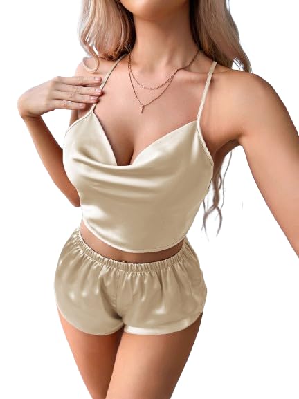 Image of Marquisa Satin Flare Sexy pajama set,Silk night dress for Women, Babydoll Set for Honeymoon