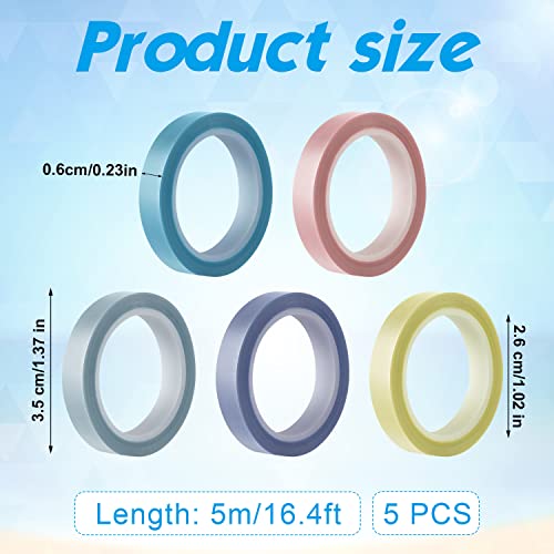 Luter 5 Rolls Highlighter Tape, 0.2Inch X 16.4Ft Removable Neon Fluorescent Strips Transparent Marking Sticker Colored Tabs For Students Teachers Marking Books Reading (6Mmx5M, Morandi Color) #TOP1