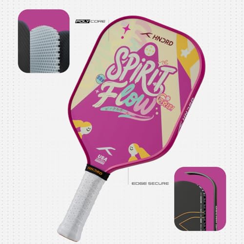 Image of Hundred Spirit X Flow - Pickleball Paddle | 13mm Core | Wide Body Power Paddle | Enhanced Sweet Spot | Ideal for Beginners & Intermediate Players | Free Paddle Bag