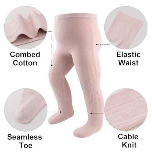 Meeshine Baby Girls Cable Knit Tights Toddler Thick Cotton Leggings Solid Warm Stockings Pantyhose for Kids2