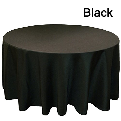 BLUELSS Factory Wholesale 10PC/Pack Polyester Seamless Wedding Table Cloth Machine Washable Tablecloth for Banquet Hotel Party,Black,120 Inch,China