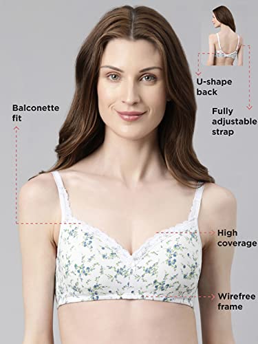 Image of Enamor Smoothening Women's Cotton Everyday Balconette T-Shirt Bra - All Day Comfort, Full Support, Padded, Wirefree, Medium-Coverage - A017