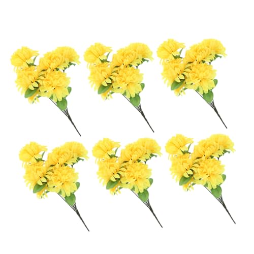 HIAKDOFT Crisantemi Artificiali per Esterni con Decorazione Cimiteriale Resistente e Duratura per e Balcone Gialli per Commemorazioni