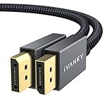 IVANKY DisplayPort Cable, DP to DP Cable Support 3D, 4K@60Hz, 2K@144Hz, 2K@165Hz, FreeSync&G-Sync, Display Port Lead Compatible for Gaming Monitor, Graphic Card, HDTV, PC 3M/Grey