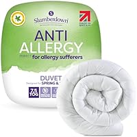 Slumberdown Anti Allergy King Size Duvet 7.5 Tog - Allergy UK Approved Lightweight Summer Duvet for Allergy Sufferers - Made in the UK, Anti Bacterial & Machine Washable King Quilt (225 x 220cm)